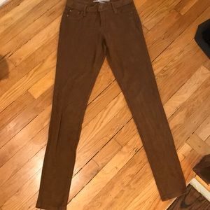 Tractr jeggings in faux suede